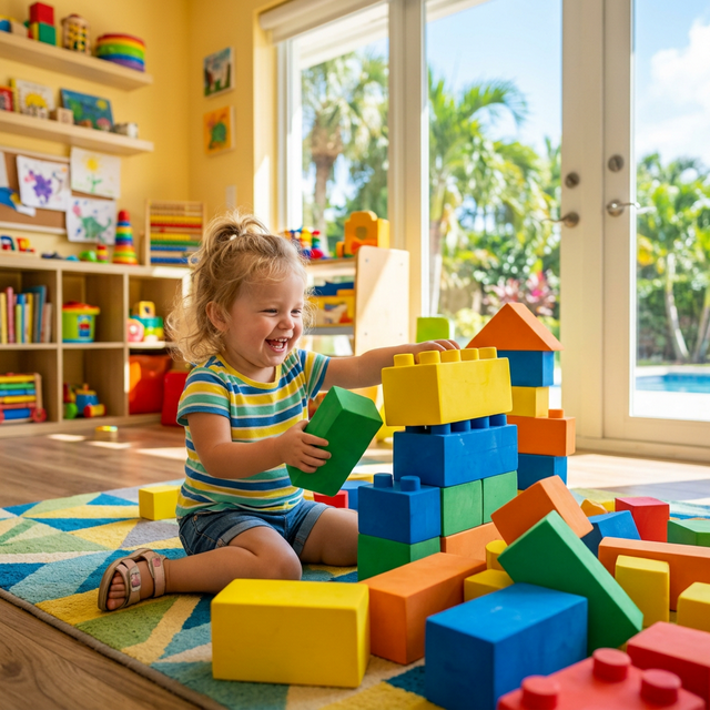 Child playing and learning
